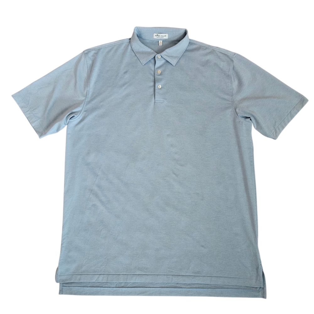 Peter Millar Shirt‎ Mens XL Summer Comfort Blue Striped Golf Preppy Polo